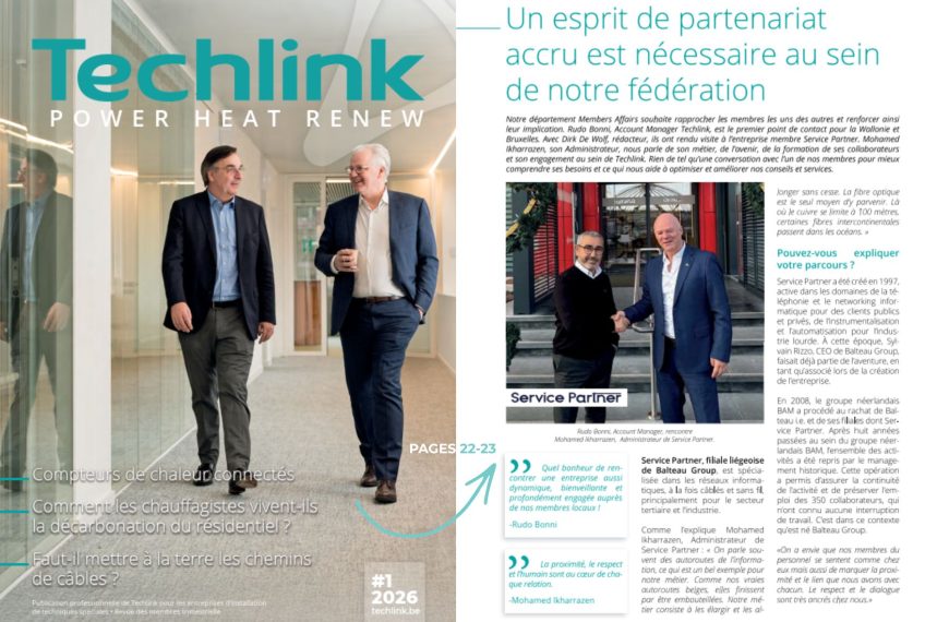 Service Partner à l’honneur dans le premier magazine Techlink