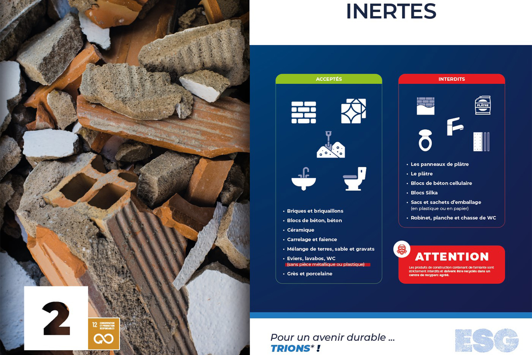 tri des déchets inertes